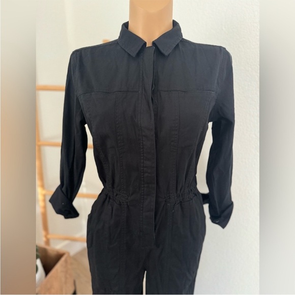Universal Thread Women's Black Long Sleeve Button-Front Coveralls Jumpsuit 10 - Picture 5 of 6